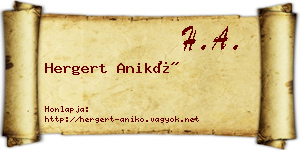 Hergert Anikó névjegykártya